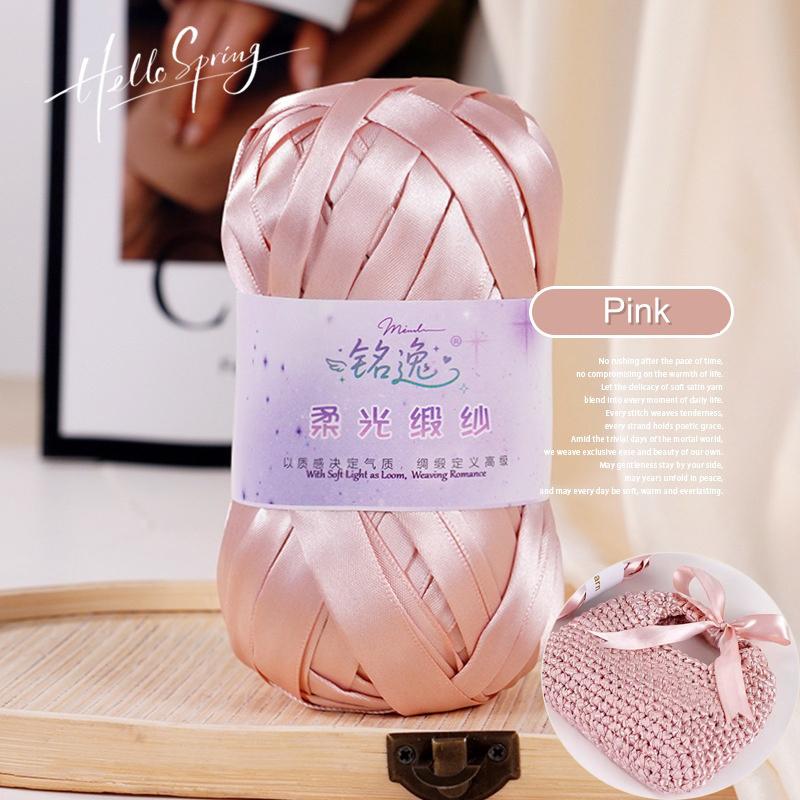100g/roll 25mm Chunky Soft Satin Yarn Iridescent Metallic Sparkle Thread DIY Crochet Bag Knitting High-Gloss Yarn Craft