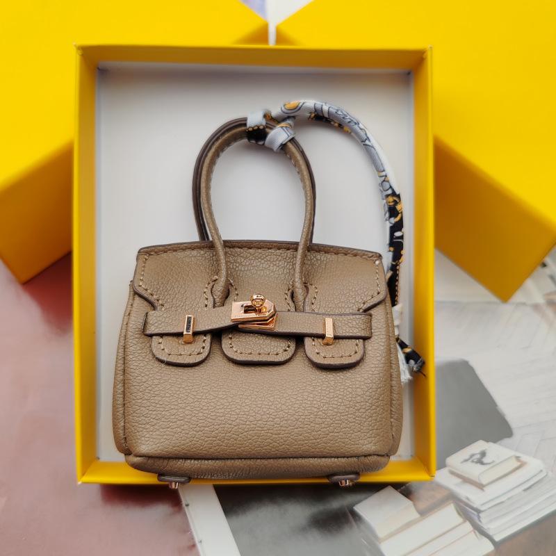 New Style Mini Cowhide Bag Accessories High-Grade Wallet Headphone Bag Pendant Car Key Chain Pendant Expansion