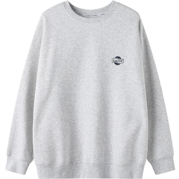 

Large size women s clothing design sense printed sweater women s loose shoulder sleeves gray lazy wind round neck pullover letters 3XL