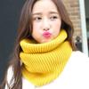 Solid Color Thick Knit Scarf for Women Autumn Winter Korean Style Warm Neckwear Scarf