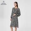 Brooks Brothers Women's Elegant Printed Drape Dress