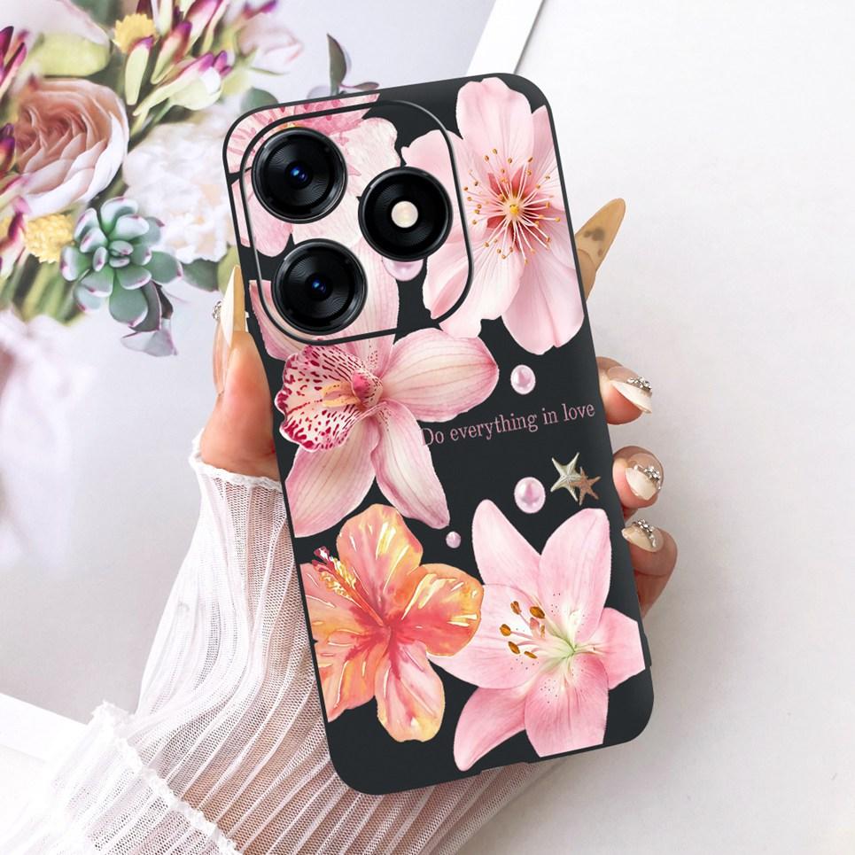 Für Tecno Spark 10 10C 10 Pro 4G KI7 KI5m Handyhülle Bunte Schmetterlingsblume Damen Girly Weiche Silikonhülle Mattes Rückcover