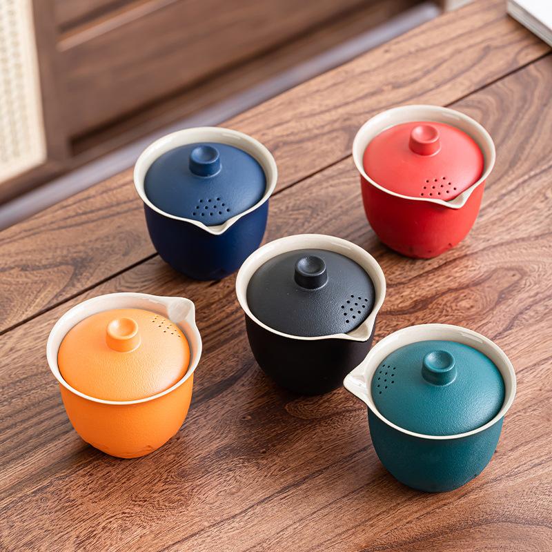 Business Gifts Travel Tea Set Kuaike Cup One Pot Three Cups Portable Cover Bowl Small Set Outdoor High-end Kung Fu Set