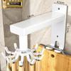 Wall-Mounted Rotating Hook & Storage Rack for Kitchen Utensils - Punch-Free Installation
