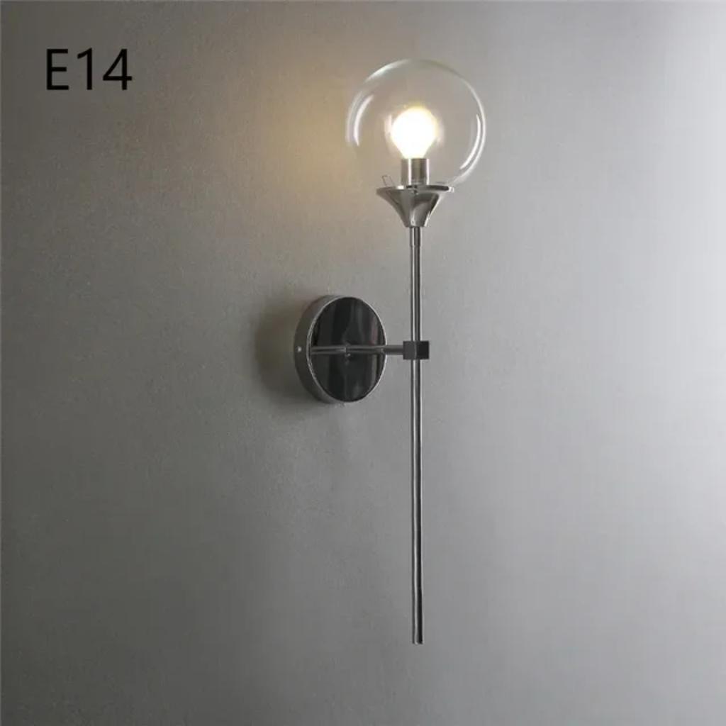 New High-Quality, Elegant, and Stylish Nordic Glass Ball Wall Lamps with a Modern Golden and Sleek Chrome Finish - Perfect for K