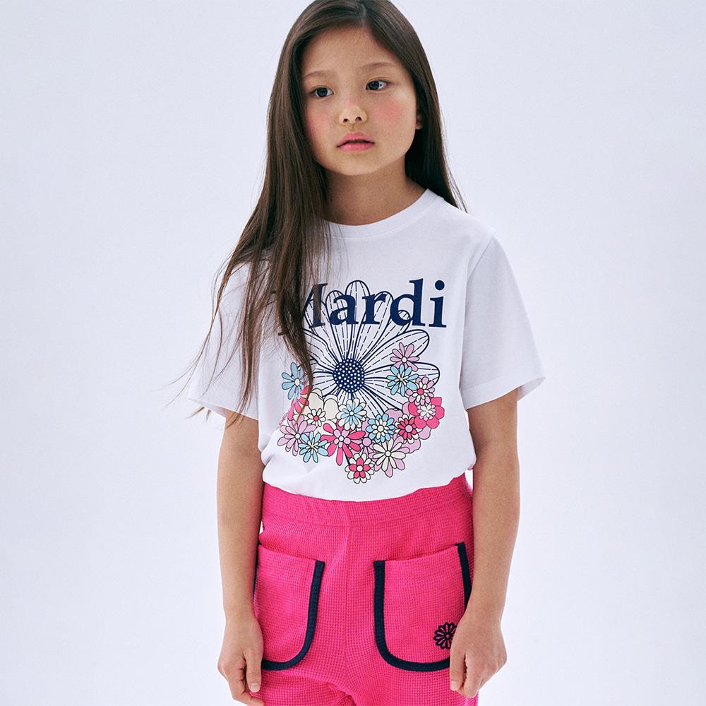 [mardimercredi] KIDS TSHIRT FLOWERMARDI JARDIN VVD_WHITE NAVY S(100)
