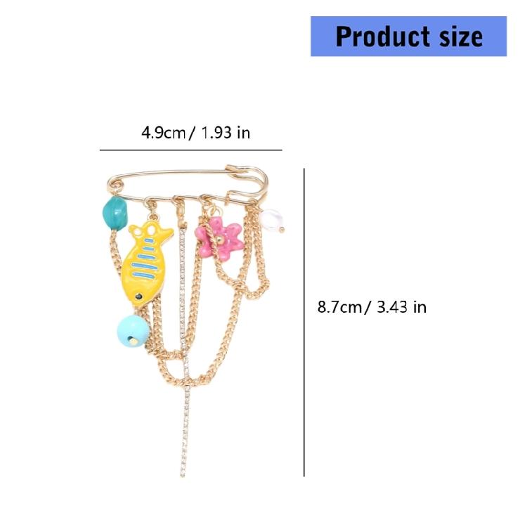 Handmade Enamel Fish Brooch With Floral Detailing Delicate Craftsmanship Lapel Accessory for Women Girls