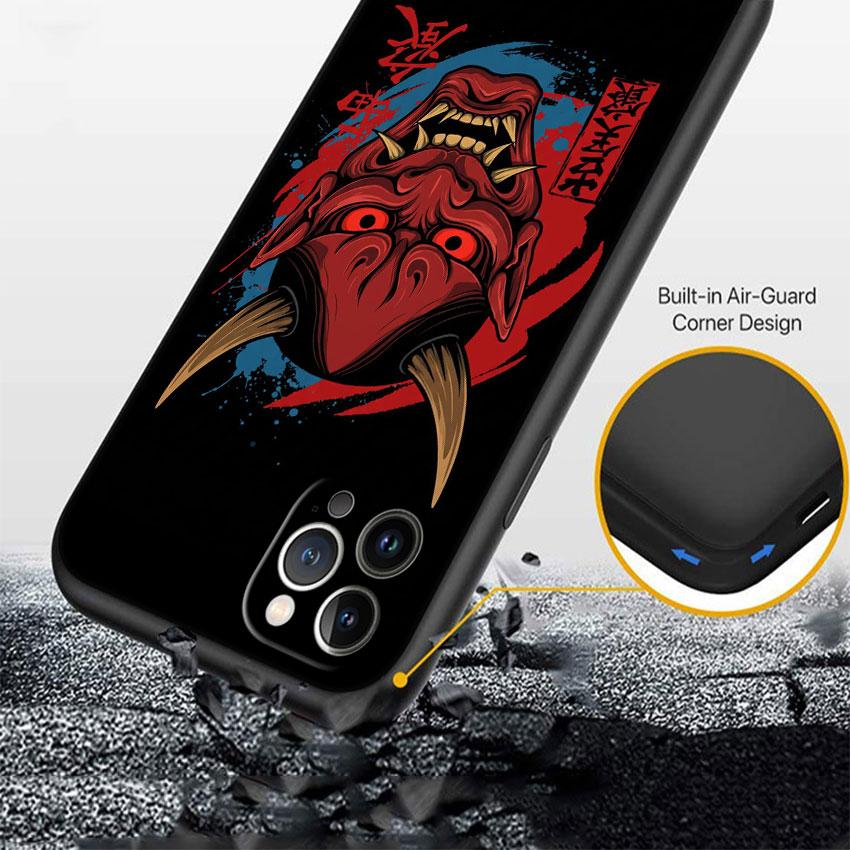 LO55 Masque de Samouraï Japonais Coque Souple pour Téléphone pour OPPO A3 Pro A72 A74 A76 A77 A77S A78 A79 A94 A95 A18 A40M A58