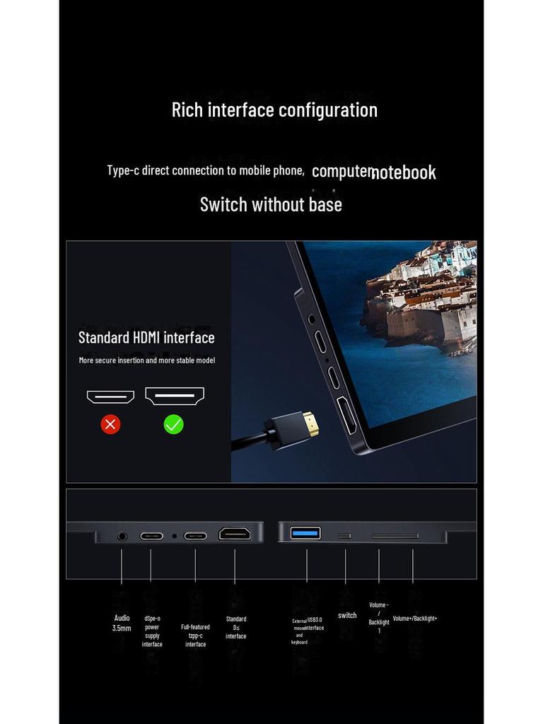 Spot 15,6" 4K tragbares externes Display für Laptop, Telefon, Switch, PS5