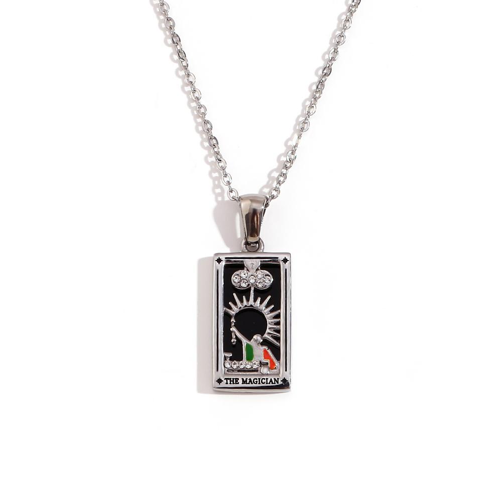 E.B.belle Original New Tarot Queen Lover Magician Moon Necklace Tarnish Free Stainless Steel Jewelry 18K Gold Plated Decoration