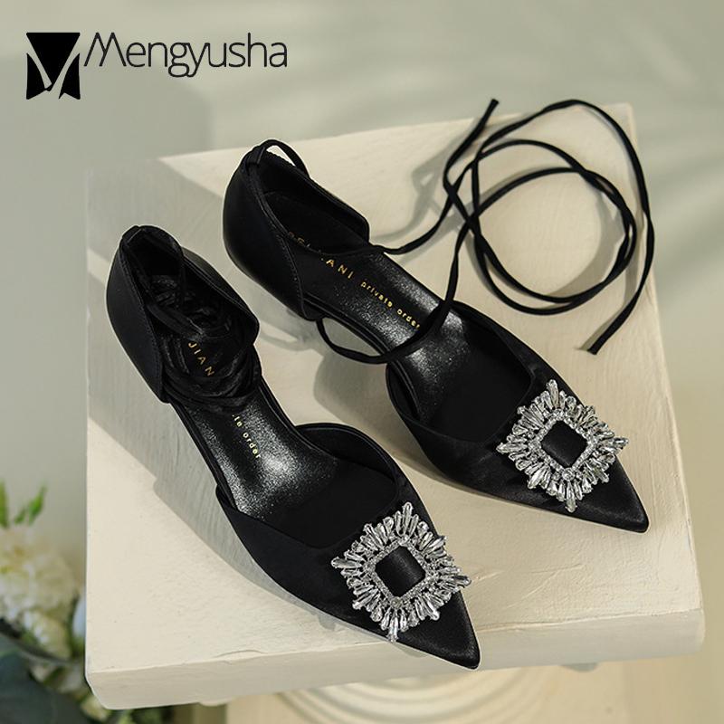 Fashion Brand Rhinestone Buckle Sandals Women Roman Cross-Tied Gladiator Shoes D'orsay High Heels Ladies Stilleto Party Evening Shoes