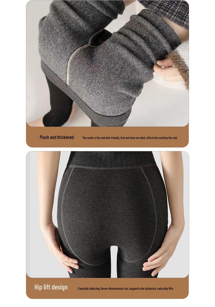 New Ribbed Cotton Footed Tights for Women - Flat Knit, Solid Color, Versatile Pantyhose, Warm for Autumn/Winter