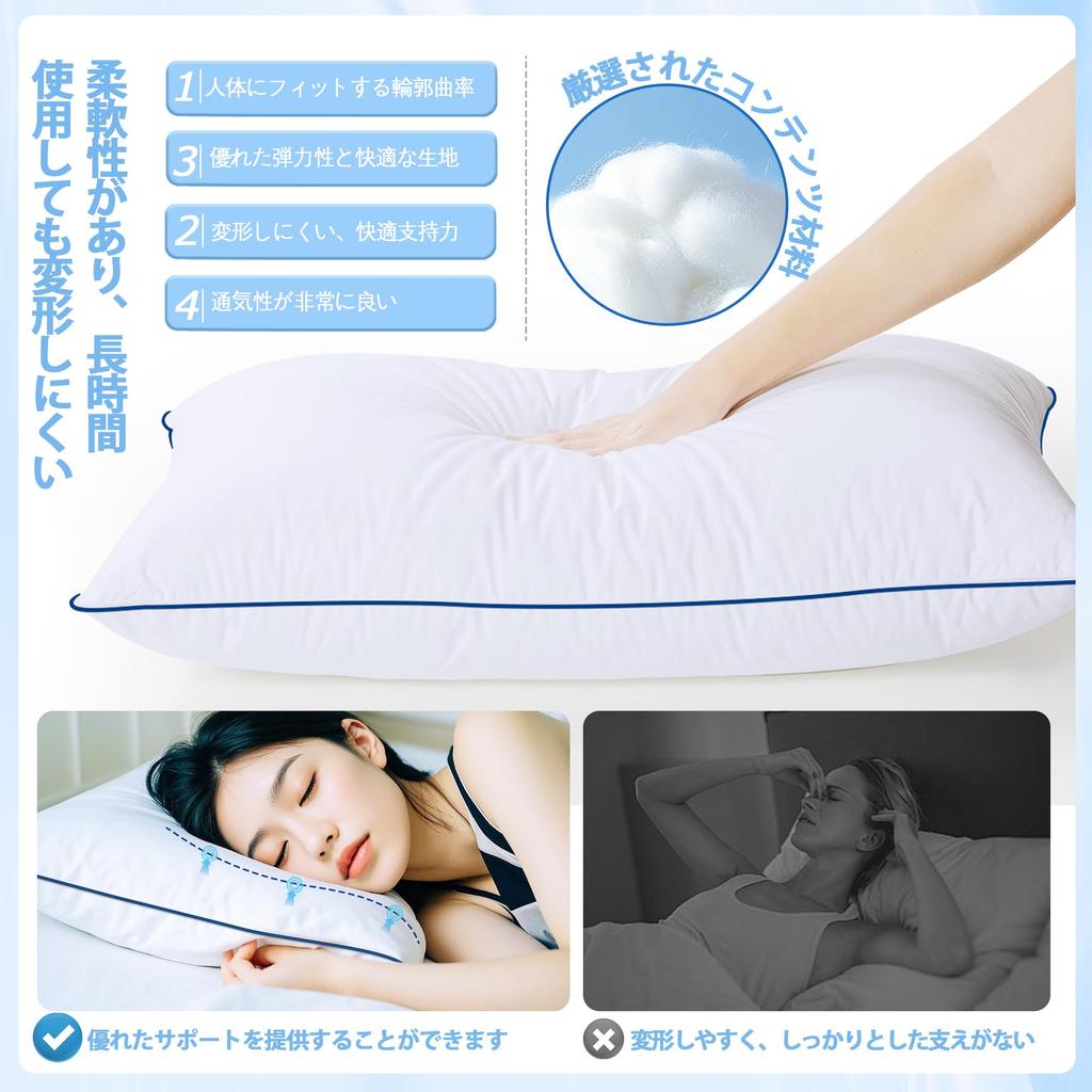 HAODEMI Hotel-Quality Soft Pillow, Suitable for Side, Back, and Stomach Sleepers, Fully Washable, Double-Sided Bedding Pillow, 634320cm, White Pillow
