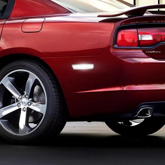 White LED Rear Side Marker Lights For 08-14 Dodge Challenger/11-14 Charger EXV