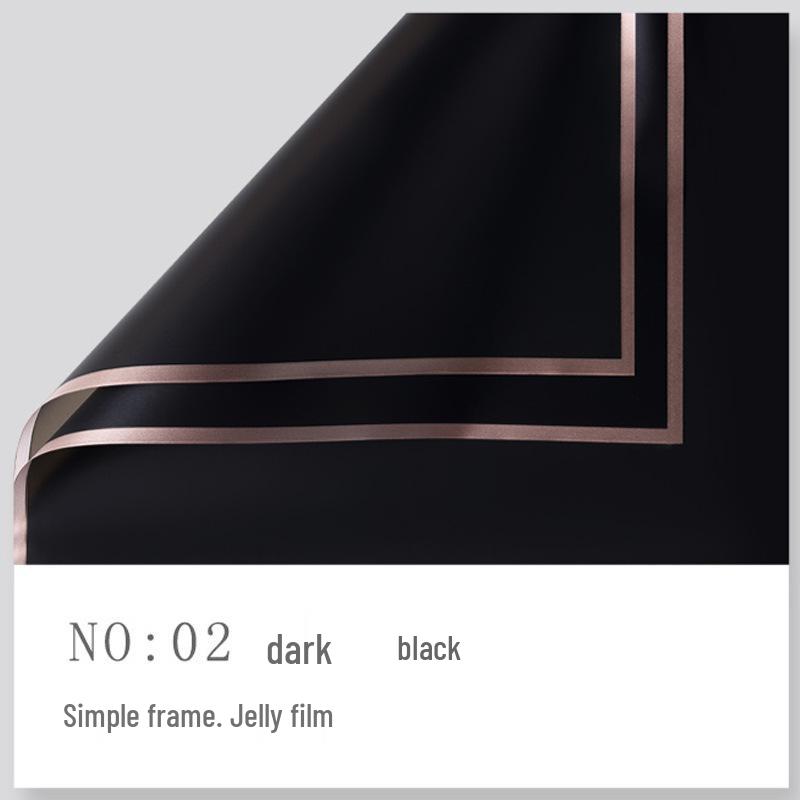 

5-дротова водонепроникна желейна плівка, золотий край, квітковий папір Fog Bread, обгортка для букетів квітів (20 аркушів) Dark 58*58CM (20 sheets); 56*56CM