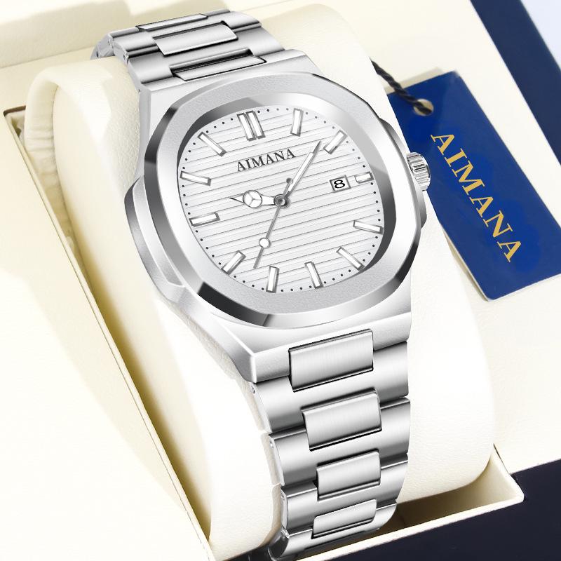 Швейцарские Ультратонкие Водонепроницаемые Мужские Кварцевые Часы с Календарем