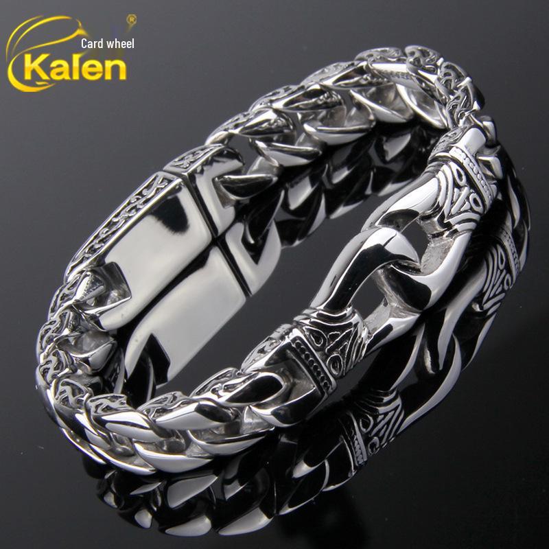 

Retro Men s Stainless Steel Titanium Bracelet - European and American Fashion