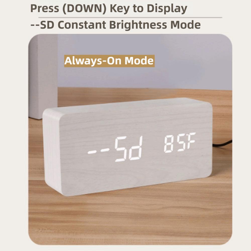 Reminder Digital Alarm Clock Large Display Table Clock LED Digital Clock Temperature Display