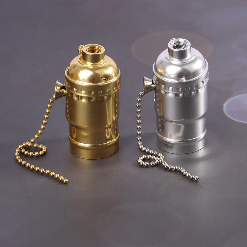 1Pc Vintage E26 E27 Aluminum Lamp Base Screw Light Screw Socket With Switch