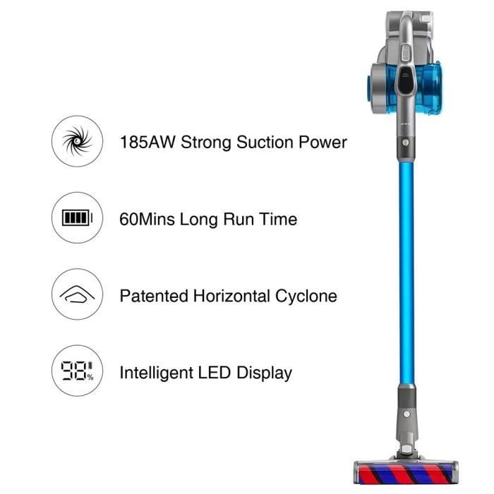 Aspirateur balai - jimmy® - jv85 - 185aw - 60 min d'autonomie - led intelligent