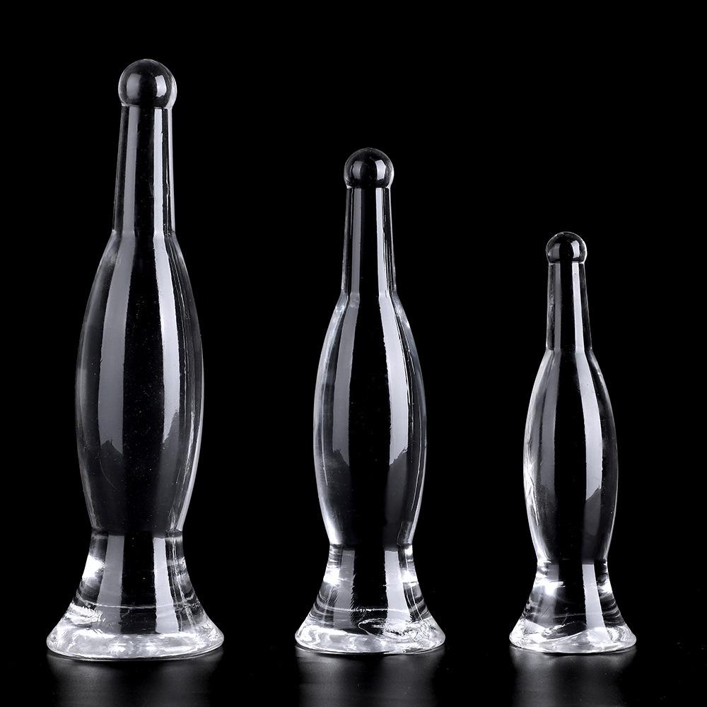 Kristallklares XL Anal Plug & Männlicher Masturbator: Weicher, dicker, transparenter Dilatator