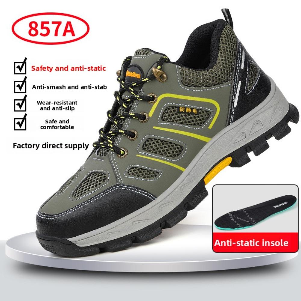 Men High Top Safety Shoes Anti Impact Puncture Resistant Comfortable Anti Static Protective Work Boots 48