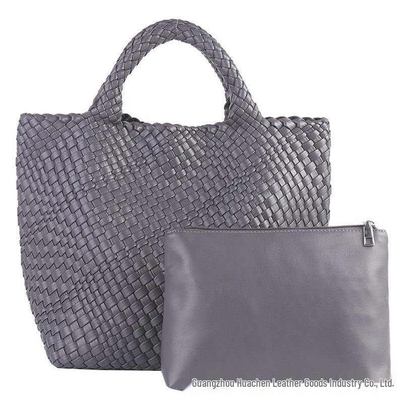 Women's Large Fashionable Woven Tote Bag - Versatile Double-Wrist Mother-Child Shopper