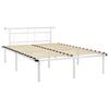 White Metal Bed Frame 140 X 200 Cm
