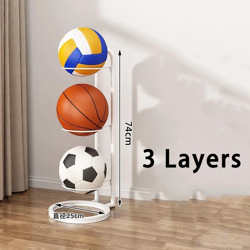 For 2/3/4/5Layers Basketball Storage Rack Indoor Children Balls Placed Rack Football Volleyball Basketball Holder Balls Metal St