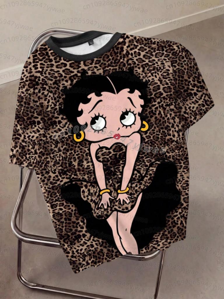 2026 SUMMER Cartoon Betty Boop Print men Women's Short Sleeve T-Shirt Casual 3d Print Summer MEN WOMEN Sport Tops T-shirt Tee