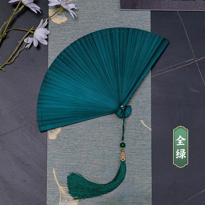 Fan Chinese Style Ancient Style Women's Japanese Classical Black Folding Fan Easy To Open and Close for Personal Use