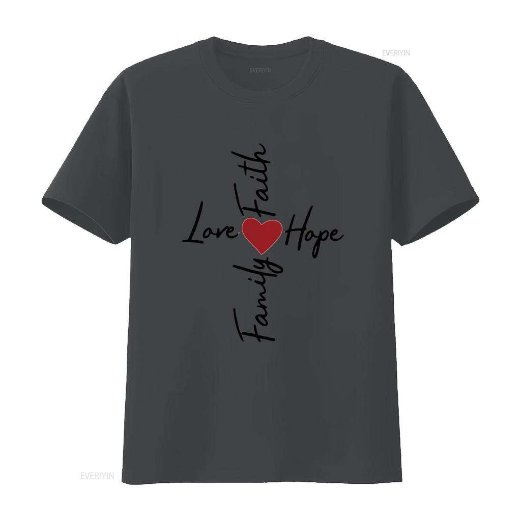 Love Faith Hope Family A Biblical Design Womens T Shirt White Large vintage Washed streetwear fashion Slightly Stylish Soft