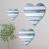 3 Pcs Wooden Heart Wall Decor Vintage Heart Shaped Wall Sign Rustic Hanging Love Plaque for Kitchen Bedroom Bathroom Living Room Farmhouse Decor