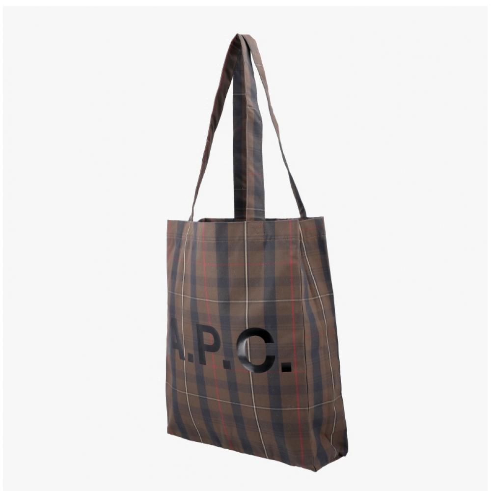 A.p.c Check Eco Bag M61442 Caa Brown Lou