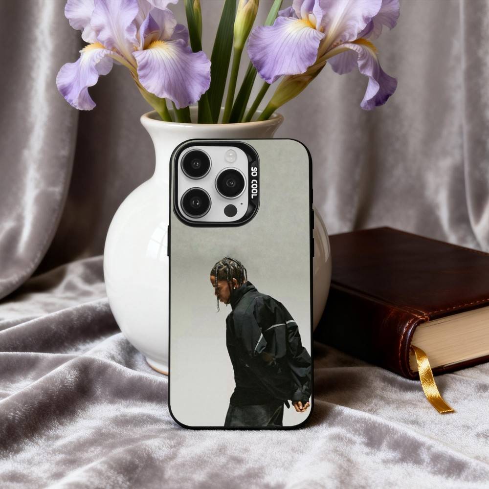 Confident T-Travis S-Scott-T Phone Case For iPhone17,16,15,14,13,12,11 Plus,Pro Max Black Candy Silver Phone Case