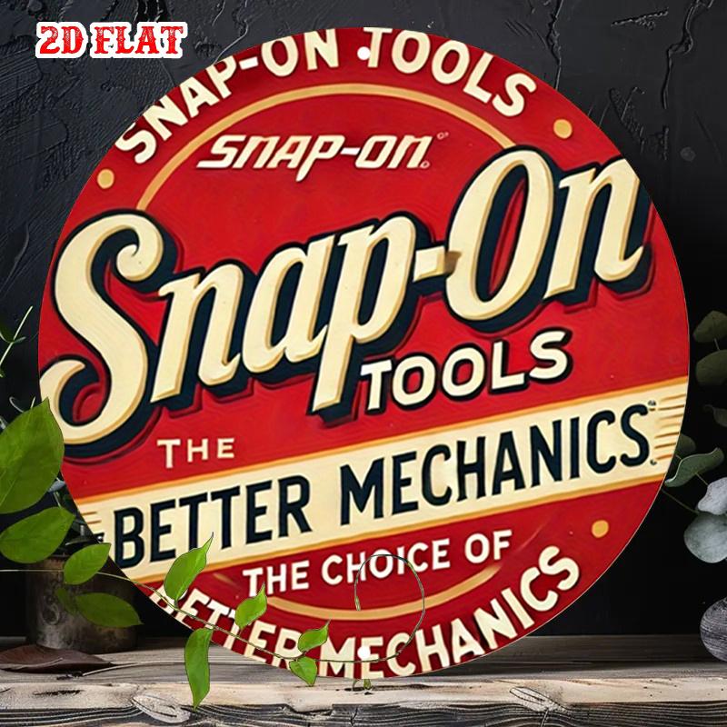 SnapOn Tools The Better Mechanics Vintage Round Metal Sign Retro Garage Wall Decor for Mechanics