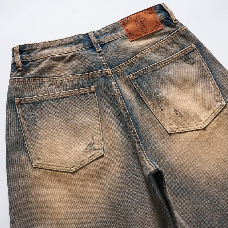 Vintage Washed Denim Shorts Men Women Relaxed Straight Cut Mid-Rise 5/8 Length Cotton Jeans 2026