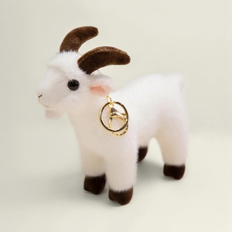 White Goat Cartoon Plush Keychain – Sheep Doll Pendant for Birthdays and Decor