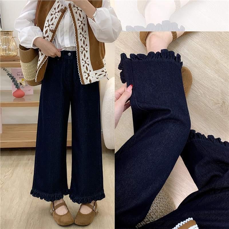 

Spring Women s Plus Size Wide Leg Denim Pants - Slimming Straight Fit for Pear Shapes M