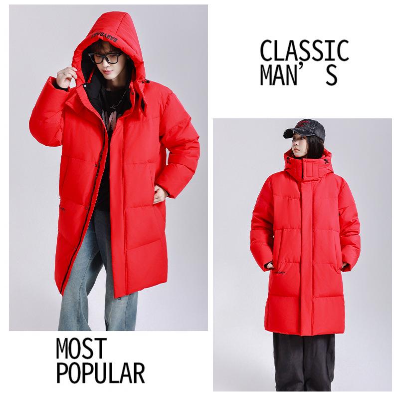 New Cross-Border Mid-Length Extreme Cold Couple Down Jacket: Trendy, Thickened Winter Outerwear for Men & Women