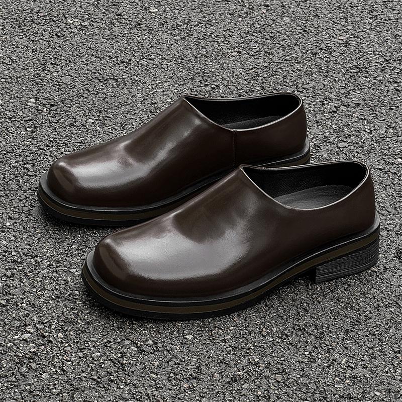 Fashion Fashionable Men's Casual Shoes Half-drag Thick-soled Commuter Boken Shoe Outdoor One-step Insole Height - Increasing Lazy Shoes