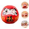 Statue Little Bodhidharma Ornaments Daruma Tumbler Ceramic Figurine Red Japanese Figurines