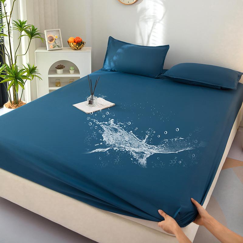 1 Stück Wasserdichte Spannbettlaken Matratzenbezug Einfarbige Matratzenschoner Bettwäsche-Set Topper-Matte für Einzel-, Doppel-, Queen-, King-Size-Betten