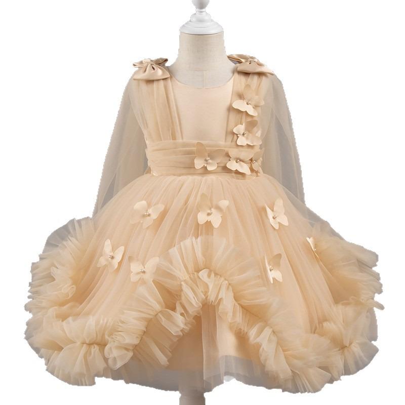 Little Girls Puffy Tulle Princess Dress For Birthday Wedding Stage Performance