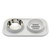 Small Medium Dog Silicone Bowl Anti-knockover Slow Food Plate Stainless Steel Pet Double Bowl