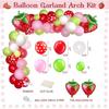 103 PCs Strawberry Party Decorations, Hombae Strawberry Decorations for Birthday Backdrop Balloon Garland Arch Happy Birthday Banner Cake Cupcake