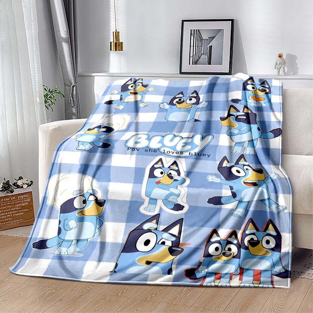 Bluey's Colorful Adventures Blanket Ultra-Soft Perfect for Livingroom Seaside Bedding All-Season Use Playful Design