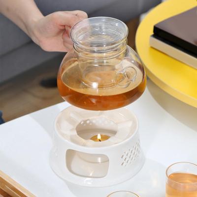 Seramik Çaydanlık Isıtıcısı Tealight Fırını Tealight Mumluk Çaydanlık Isıtıcısı Standı Tabanı Seramik Cam Çaydanlık
