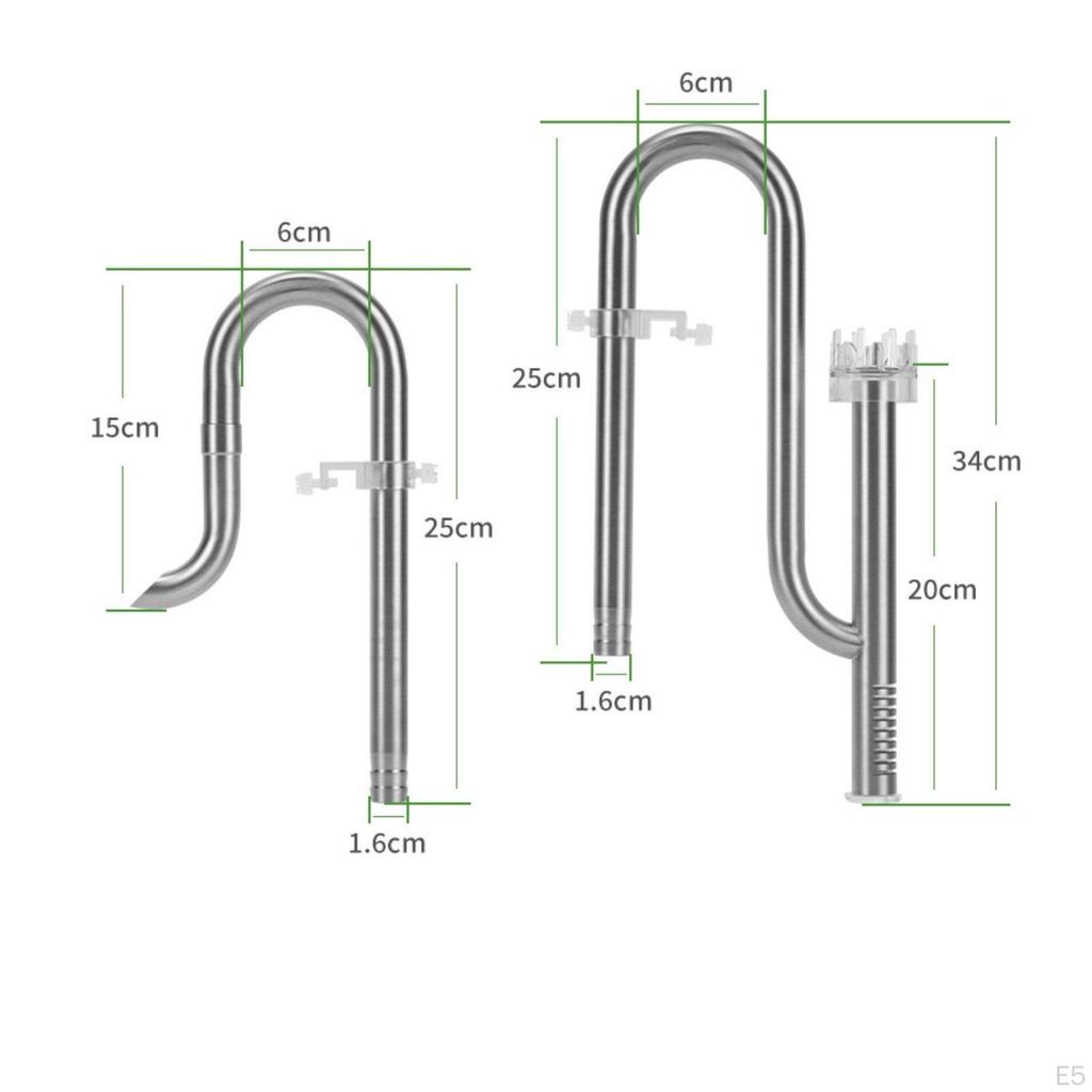 Aquarium Inflow Outflow Pipe Kit Rust Resistant Surface Skimmer Set Easy to Clean Canister