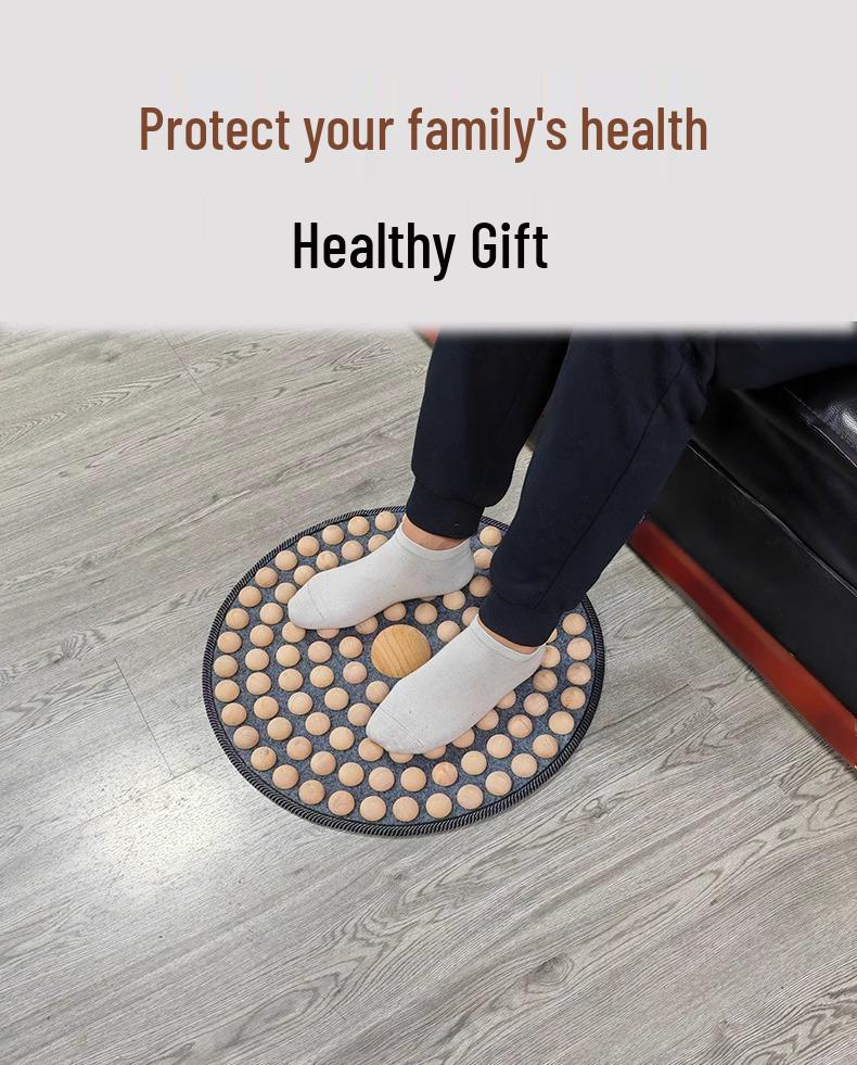 Acupressure Foot Mat: Solid Wood Traditional Chinese Medicine Floor Mat for Unblocking Meridians and Indoor Massage.